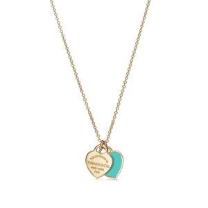 Tiffany & Co mini double heart ring necklace